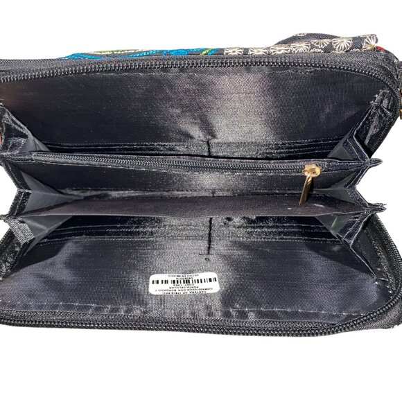 Embroidered Floral Crossbody Wallet With Strap boho festival hippie - Picture 3 of 8